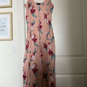 MAJORELLE Peach Floral Maxi Dress